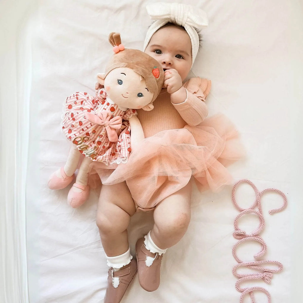 Personalized Strawberry Girl - Pink - Playroom Ready Doll For Gifting