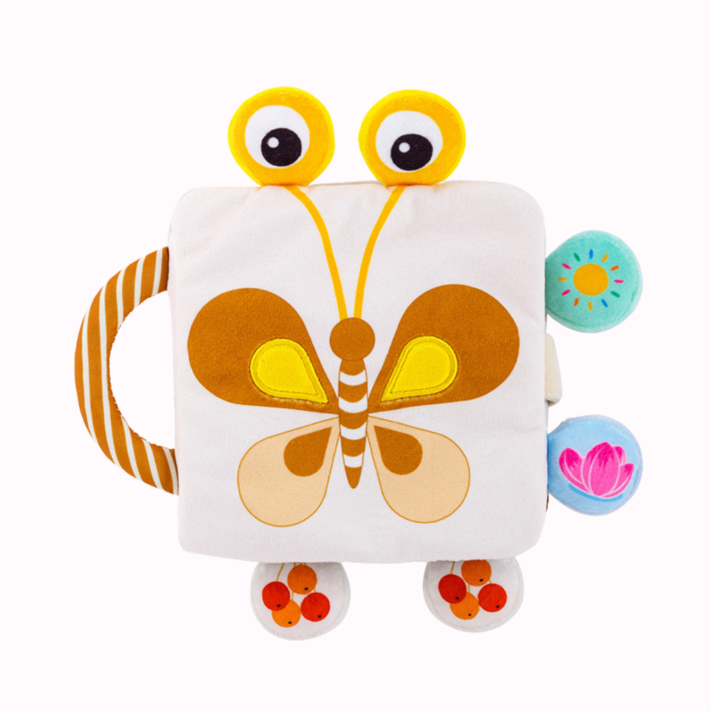 Fluttery Harmony - Soft Rattle Book For Babies - Display Ready Doll For Gifting