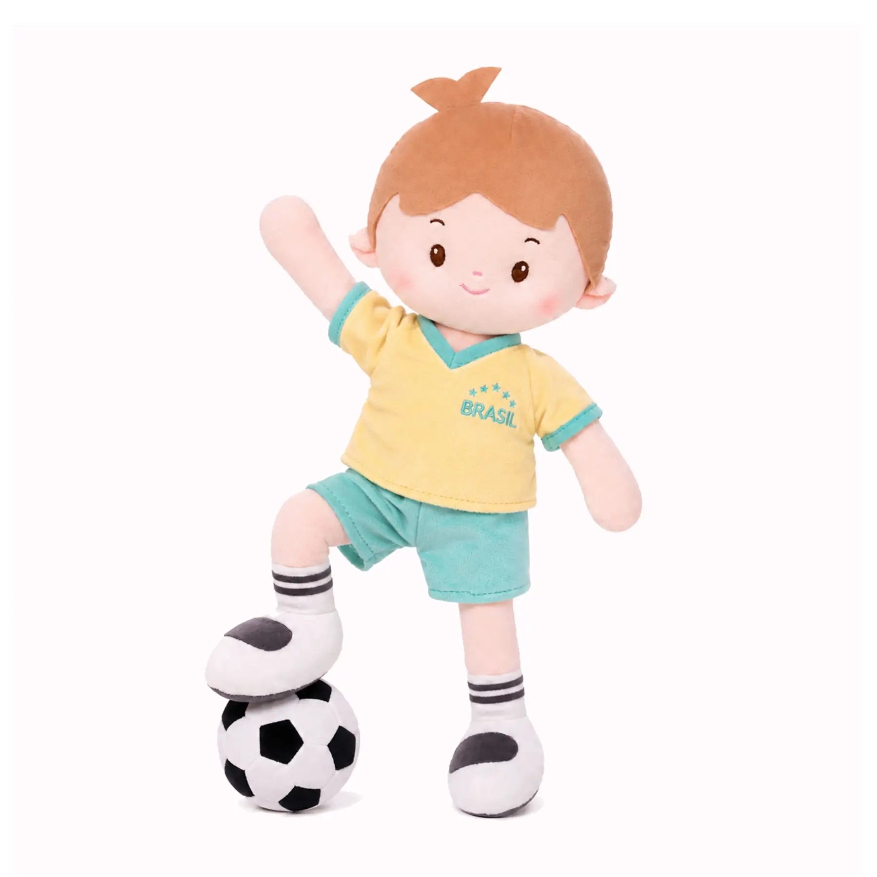 Personalized Soccer Boy - BRA (2 Skin Tones) - Stylish Doll For Gifting