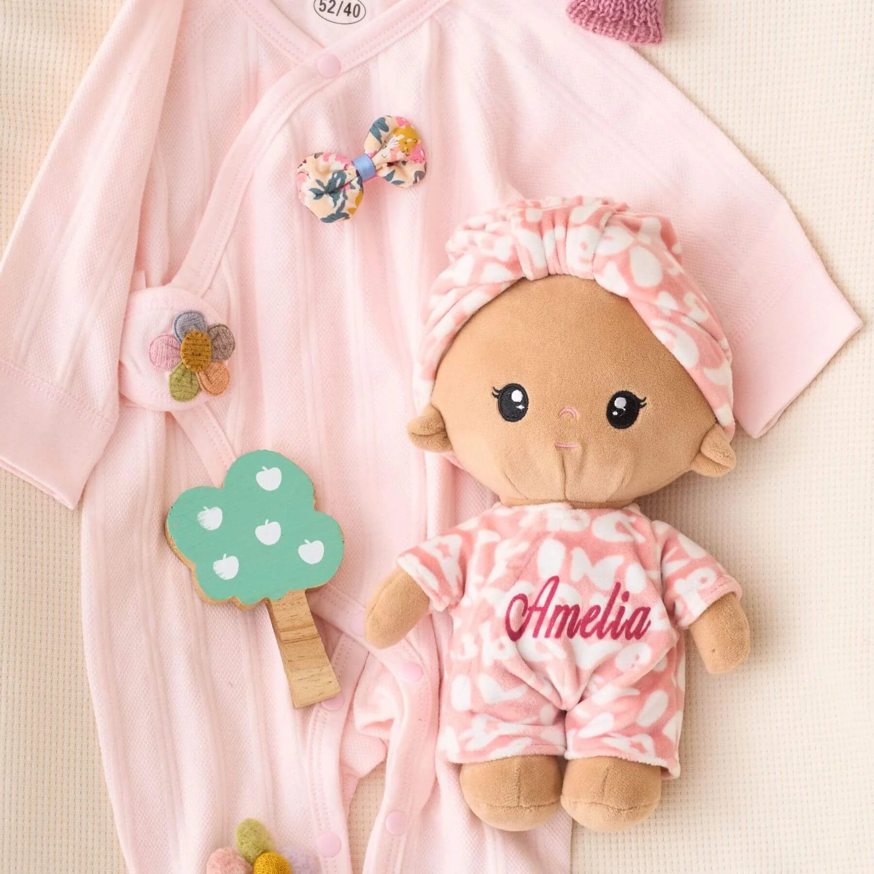 Personalized Lola Baby Girl - Cozy Doll Gift Set