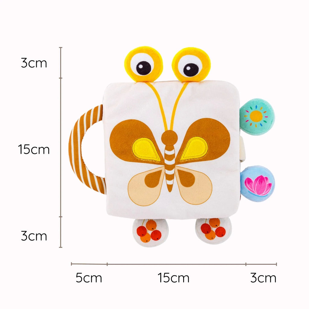 Fluttery Harmony - Soft Rattle Book For Babies - Display Ready Doll For Gifting