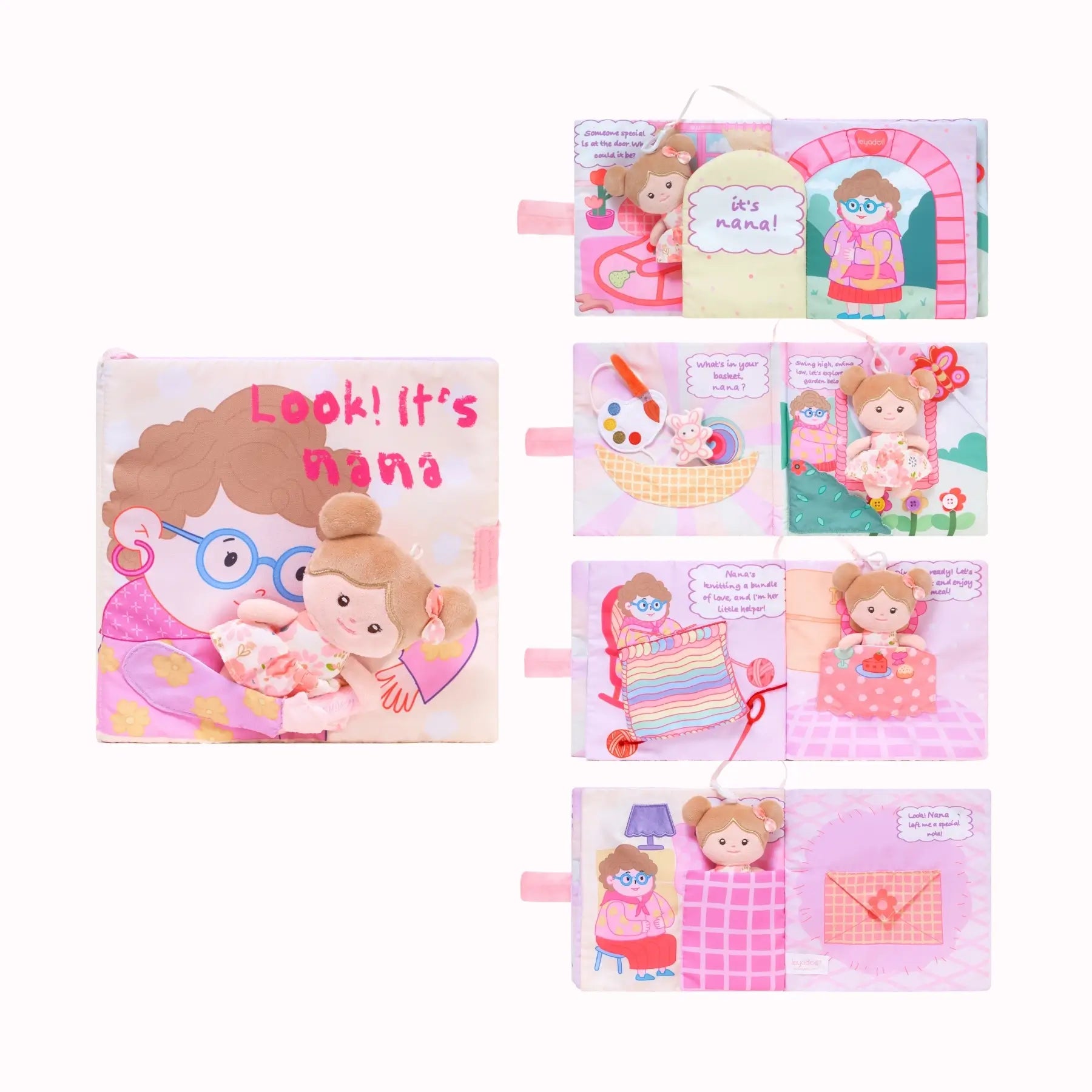 Look! It's Nana - Personalized Montessori Soft Book - Lovely Baby Doll