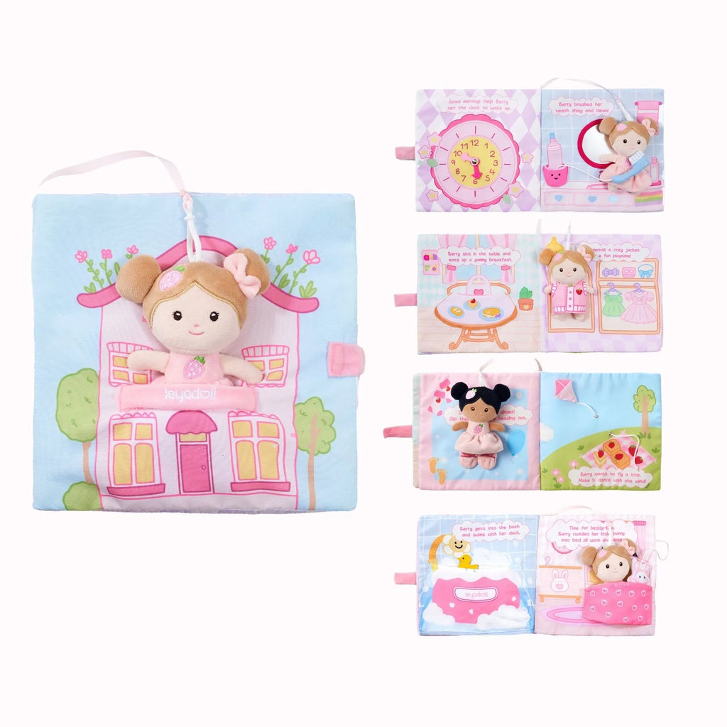 A Berry Special Day -  Personalized Montessori Soft Book - Adorable Doll With Accessories