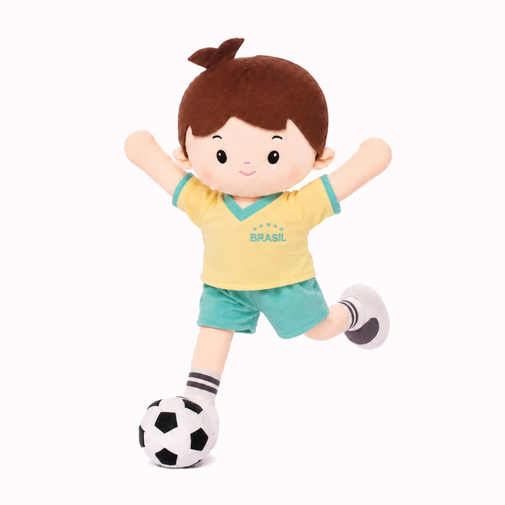 Personalized Soccer Boy - BRA (2 Skin Tones) - Stylish Doll For Gifting