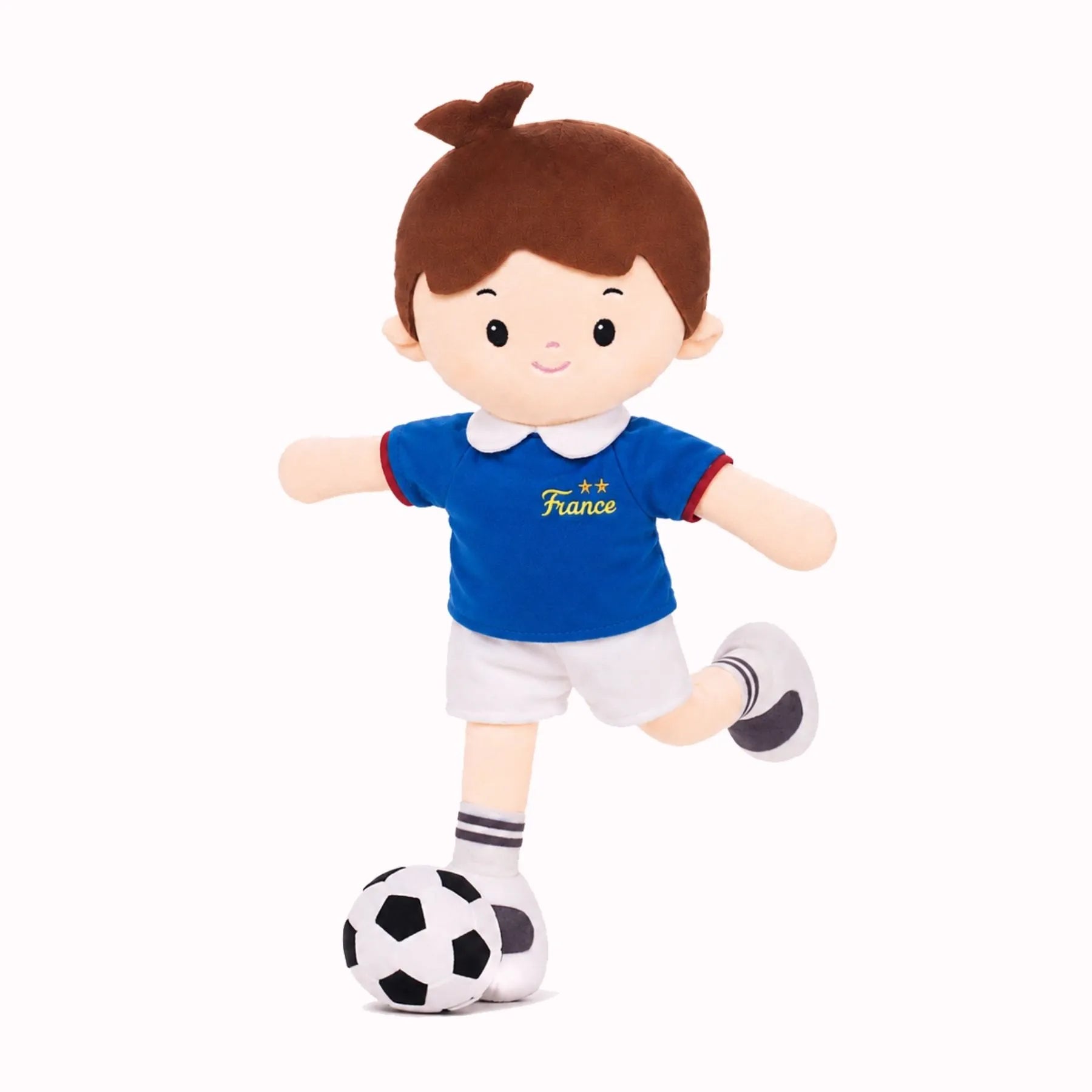 Personalized Soccer Boy - FRA (2 Skin Tones) - Gift Ready Doll Style Set