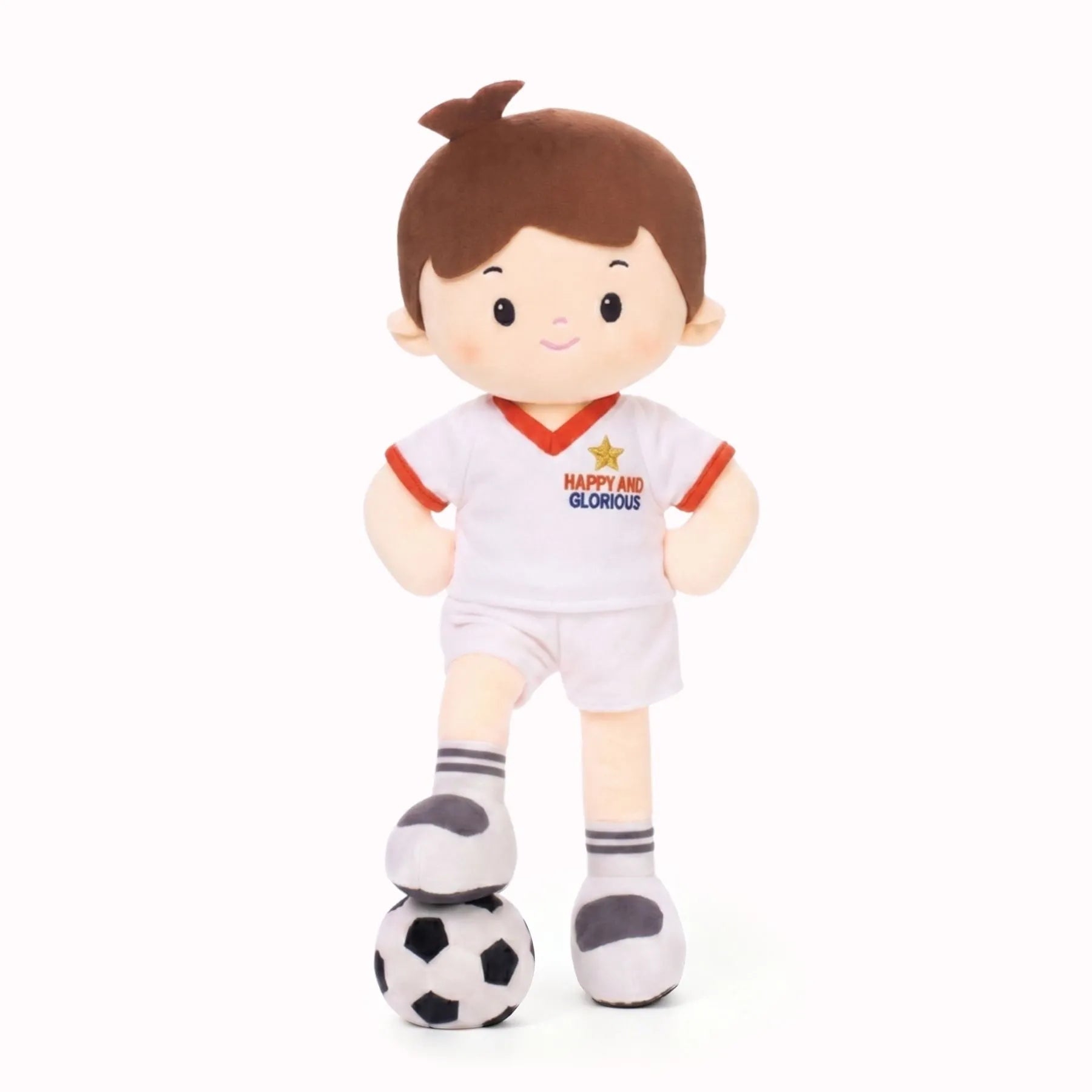 Personalized Soccer Boy - ENG (2 Skin Tones) - Classic Doll Style Set