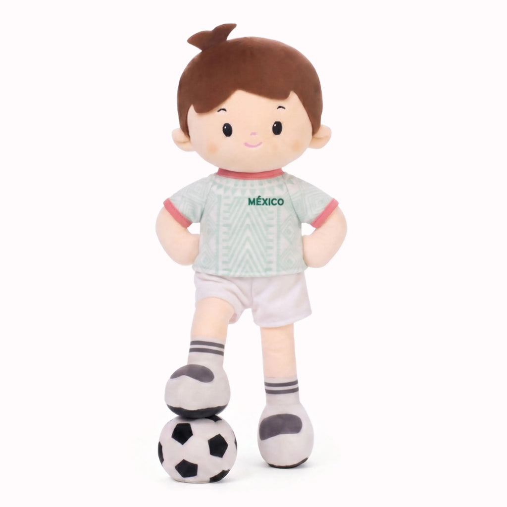 Personalized Soccer Boy - MEX (2 Skin Tones) - Stylish Doll Style Set