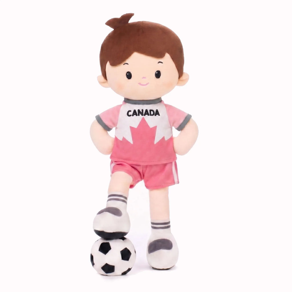 Personalized Soccer Boy - CAN (2 Skin Tones) - Stylish Doll Accessory Set
