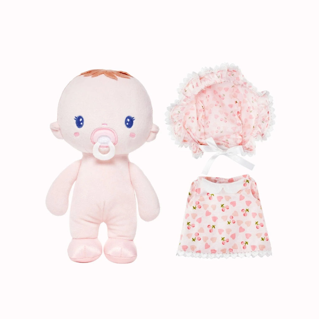 Personalized Cherry Baby Girl - Playroom Ready Doll Outfit Set