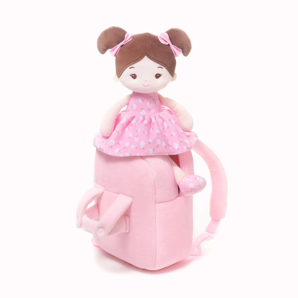 Personalized Flora Belle Doll Backpack - Pink - Playroom Ready Play Doll