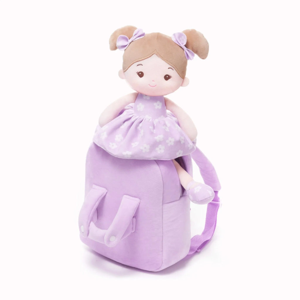 Personalized Flora Belle Doll Backpack - Purple - Realistic Look Doll Collection