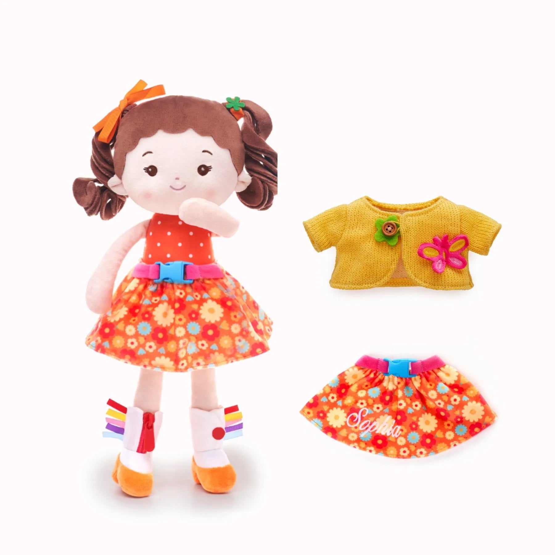 Personalized Flora Girl - Montessori Doll - Boutique Style Doll Collection
