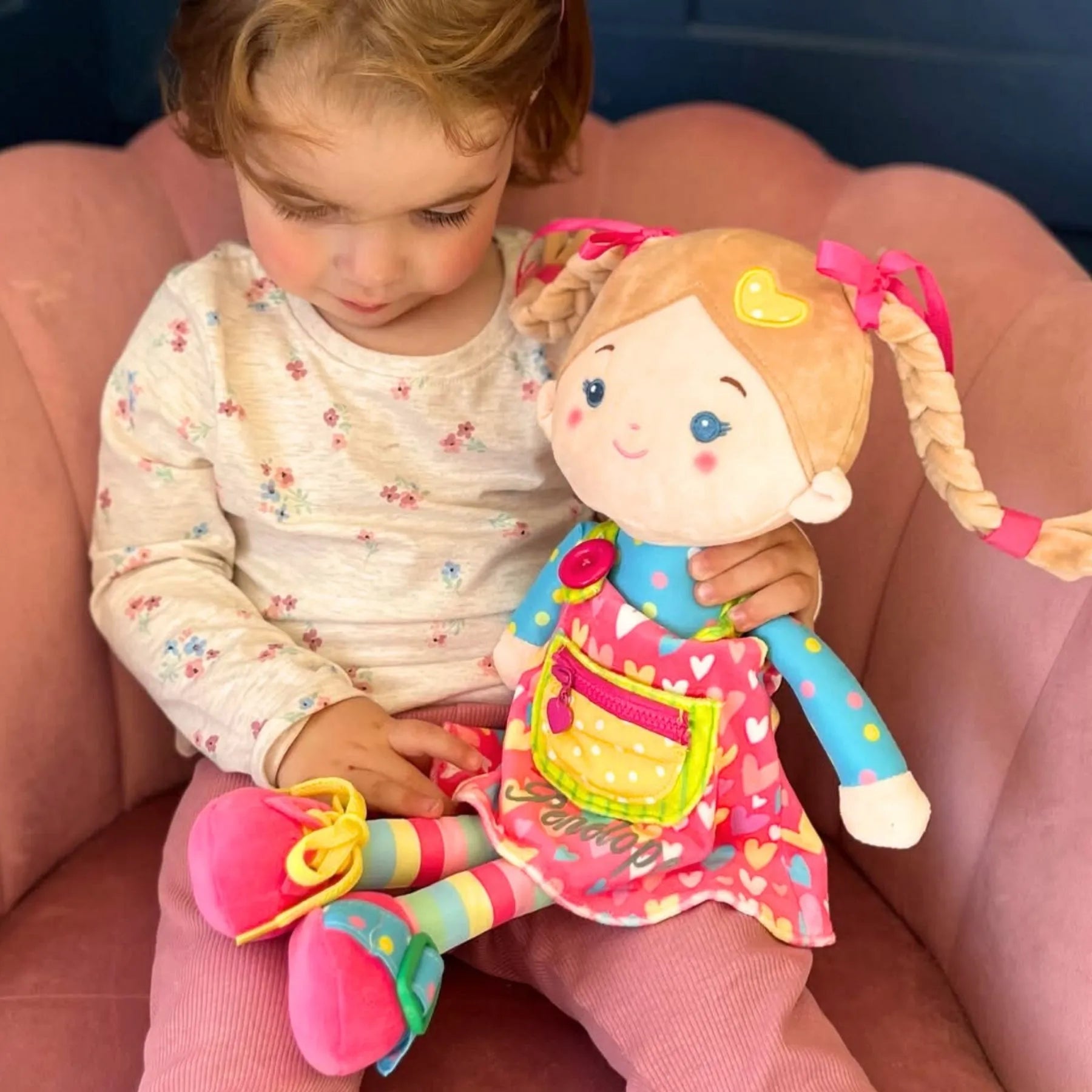Personalized Sunnyheart Tilly Girl - Montessori Doll - Large Size Doll With Outfit
