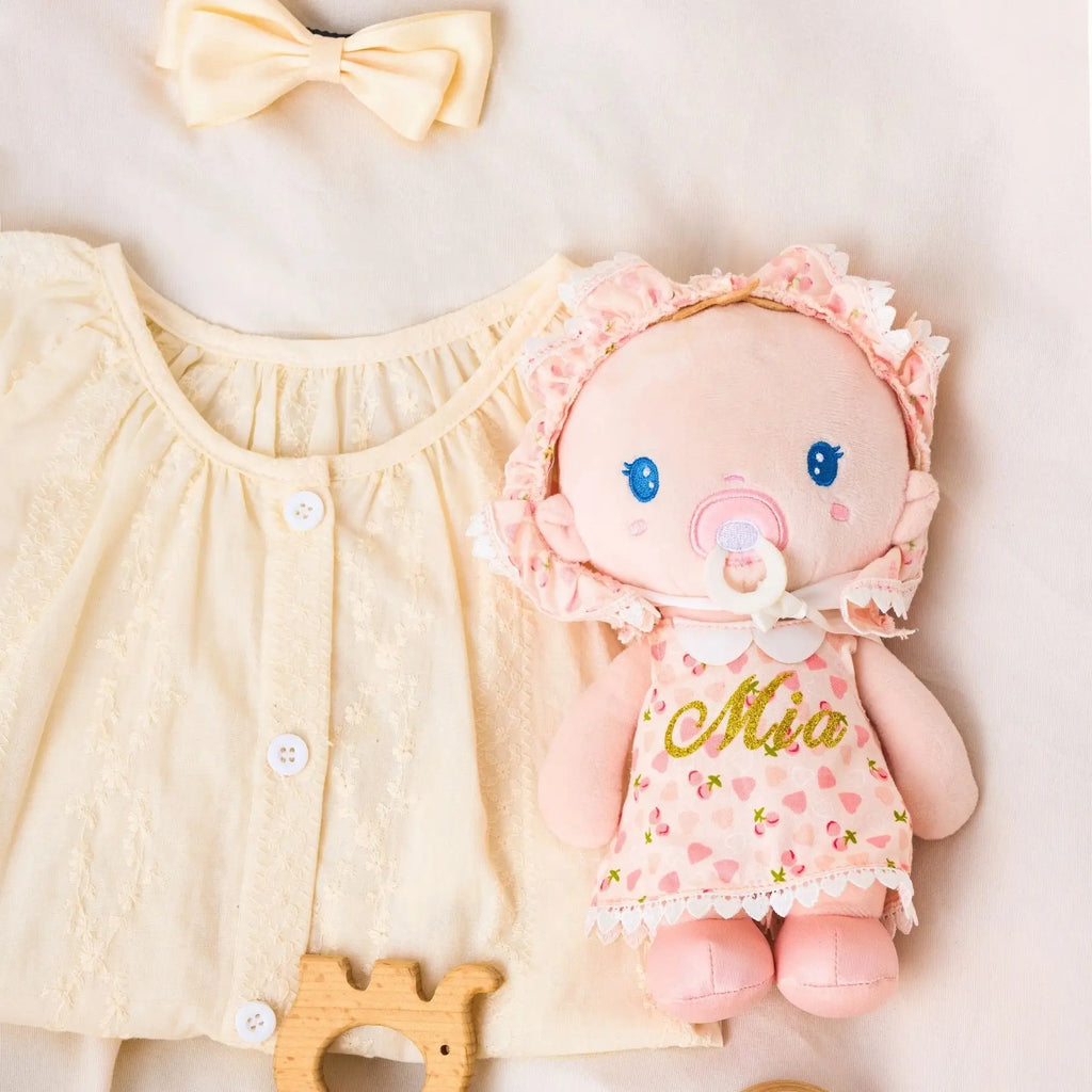 Personalized Cherry Baby Girl - Playroom Ready Doll Outfit Set