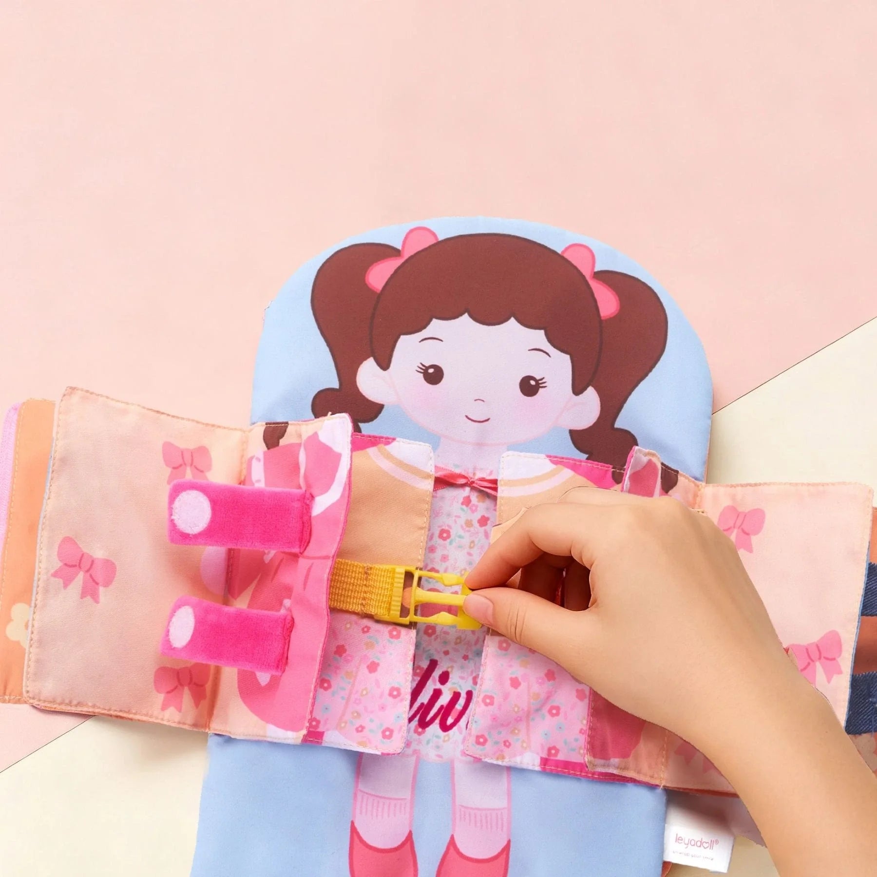 Molly Knows How To Wear - Personalized Montessori Soft Book - Large Size Doll Outfit Set