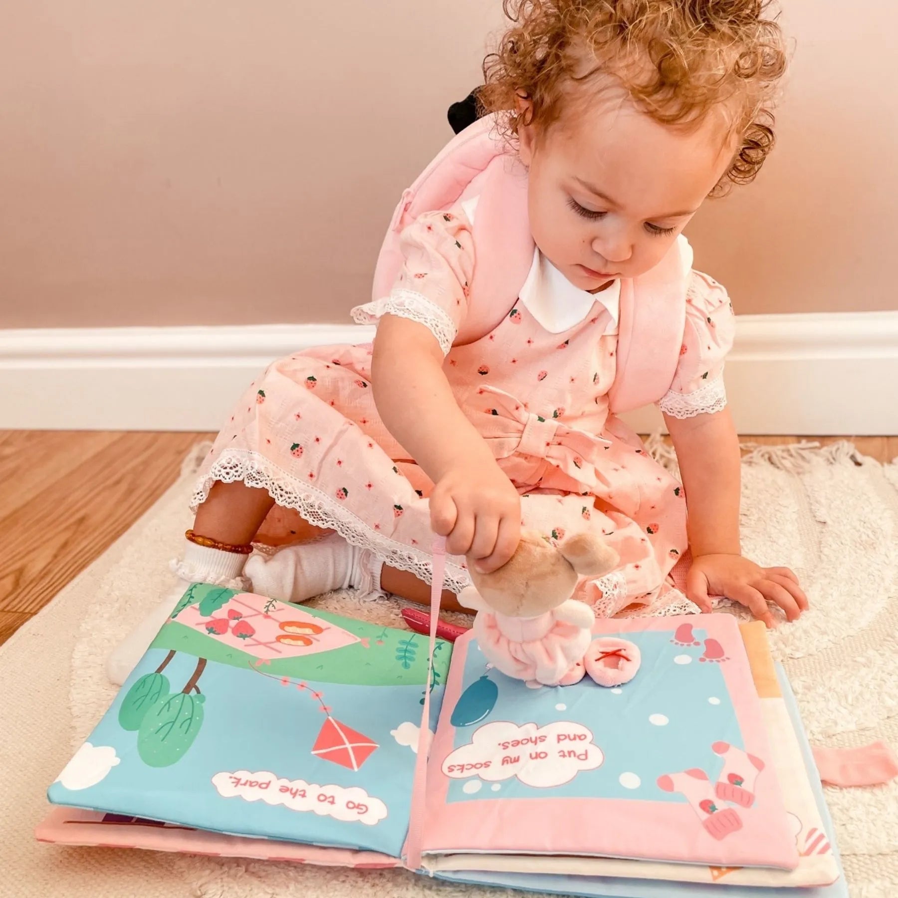 A Berry Special Day -  Personalized Montessori Soft Book - Adorable Doll With Accessories
