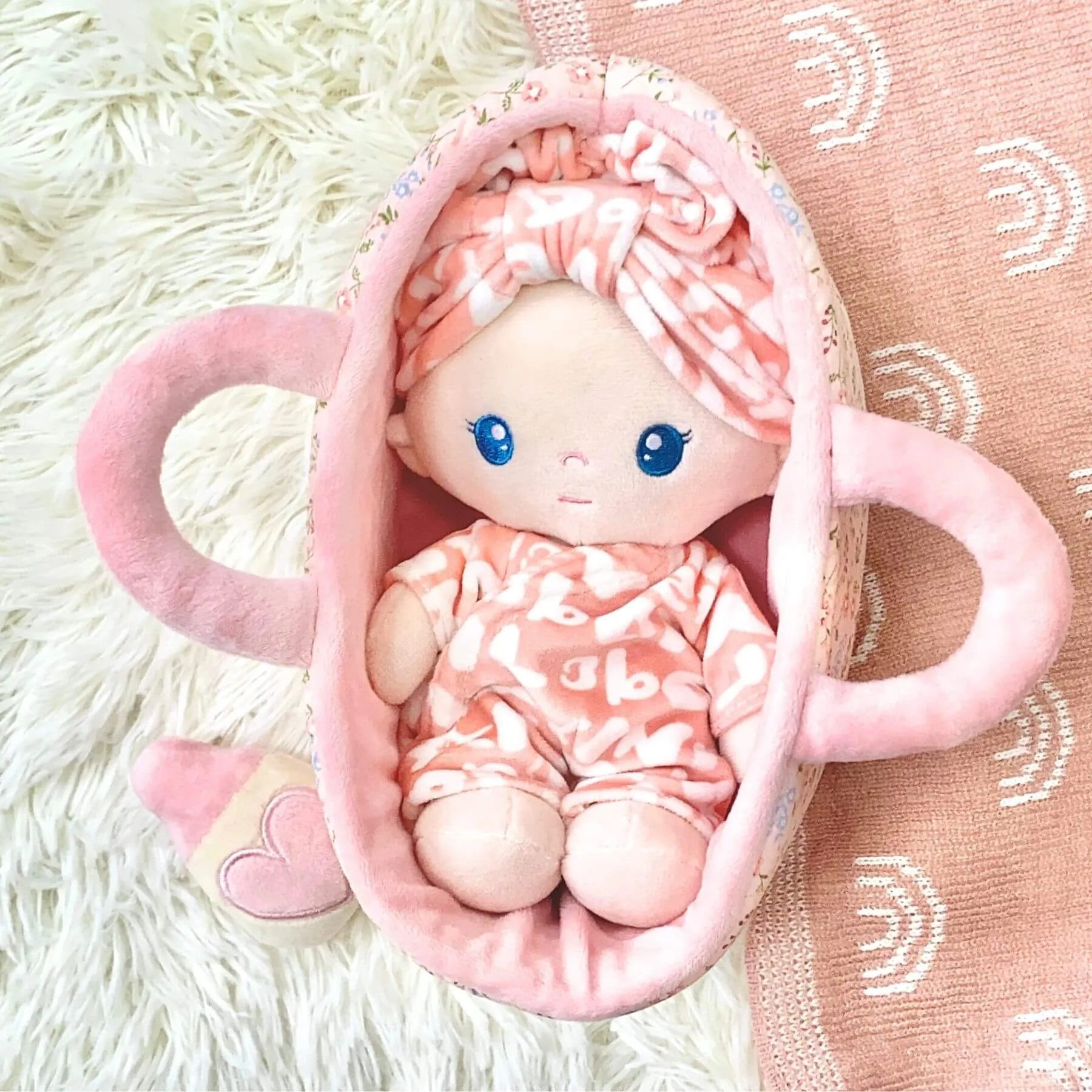 9 inches Baby Girl Crib Playset - Display Ready Doll Collection