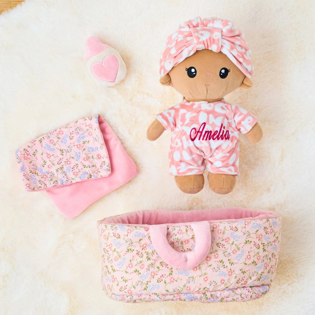 Personalized Lola Baby Girl - Cozy Doll Gift Set