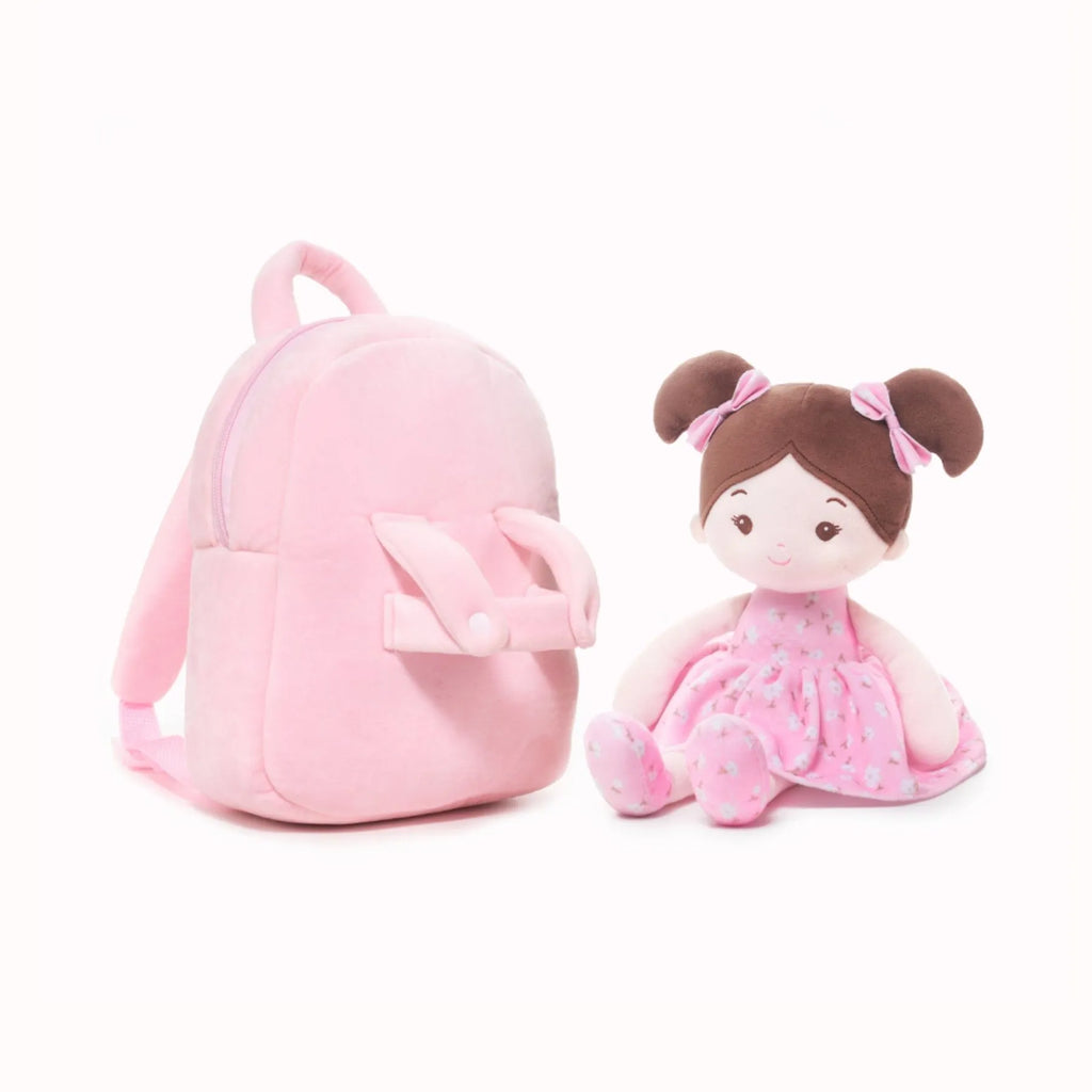 Personalized Flora Belle Doll Backpack - Pink - Playroom Ready Play Doll