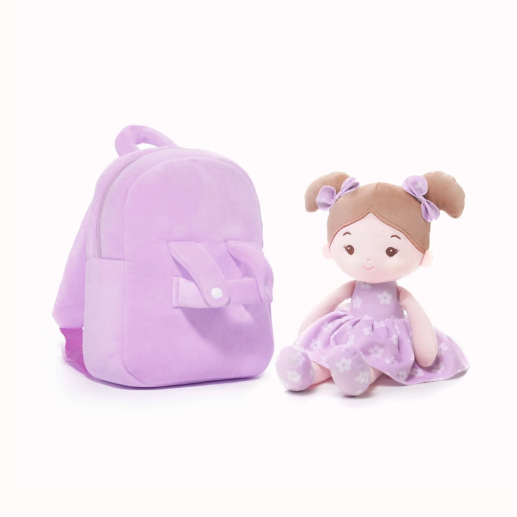 Personalized Flora Belle Doll Backpack - Purple - Realistic Look Doll Collection