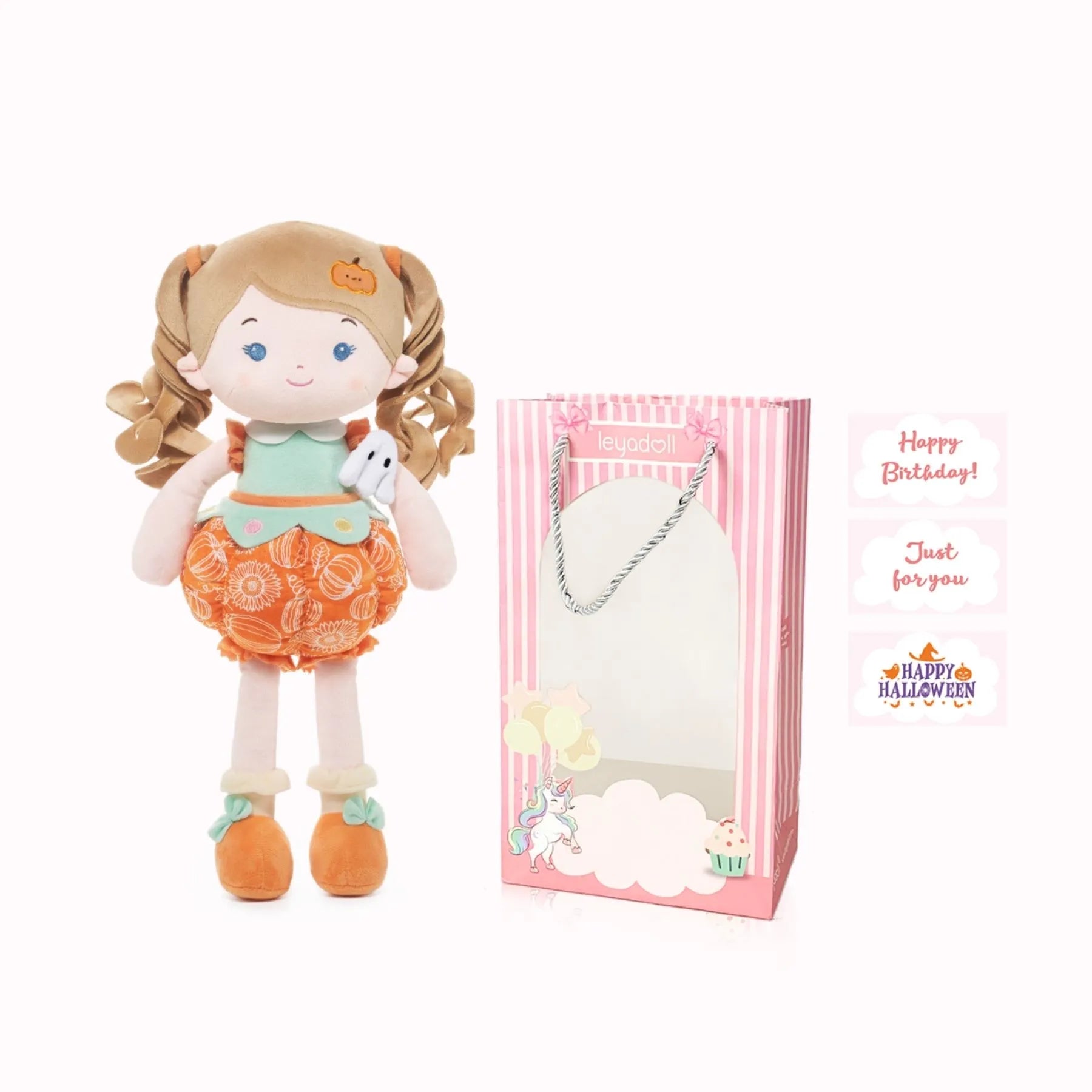 Personalized Pumpkin Girl (…Boo…) - Halloween Special - Playroom Ready Doll Gift Set