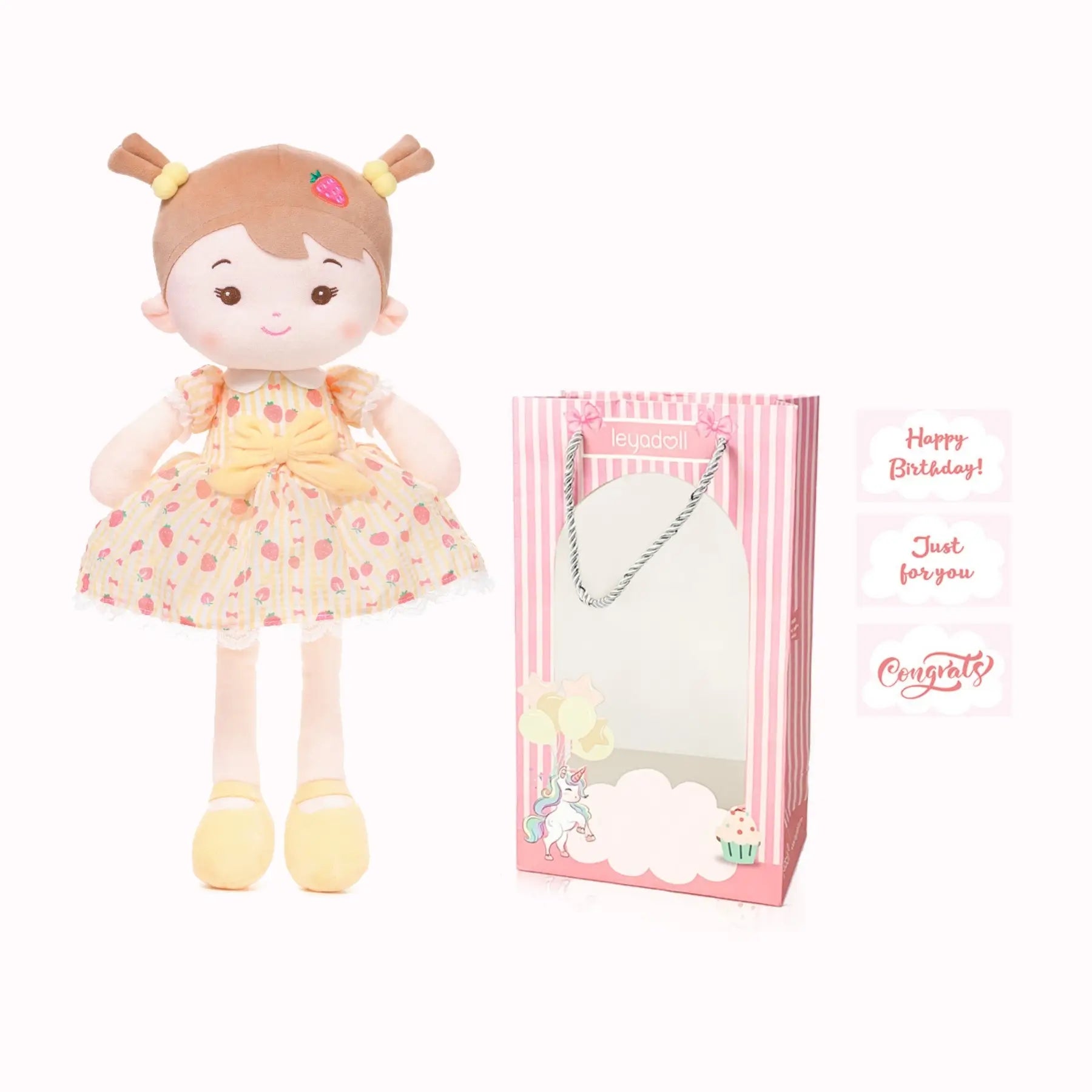 Personalized Strawberry Girl - Yellow - Collector Friendly Doll For Collectors