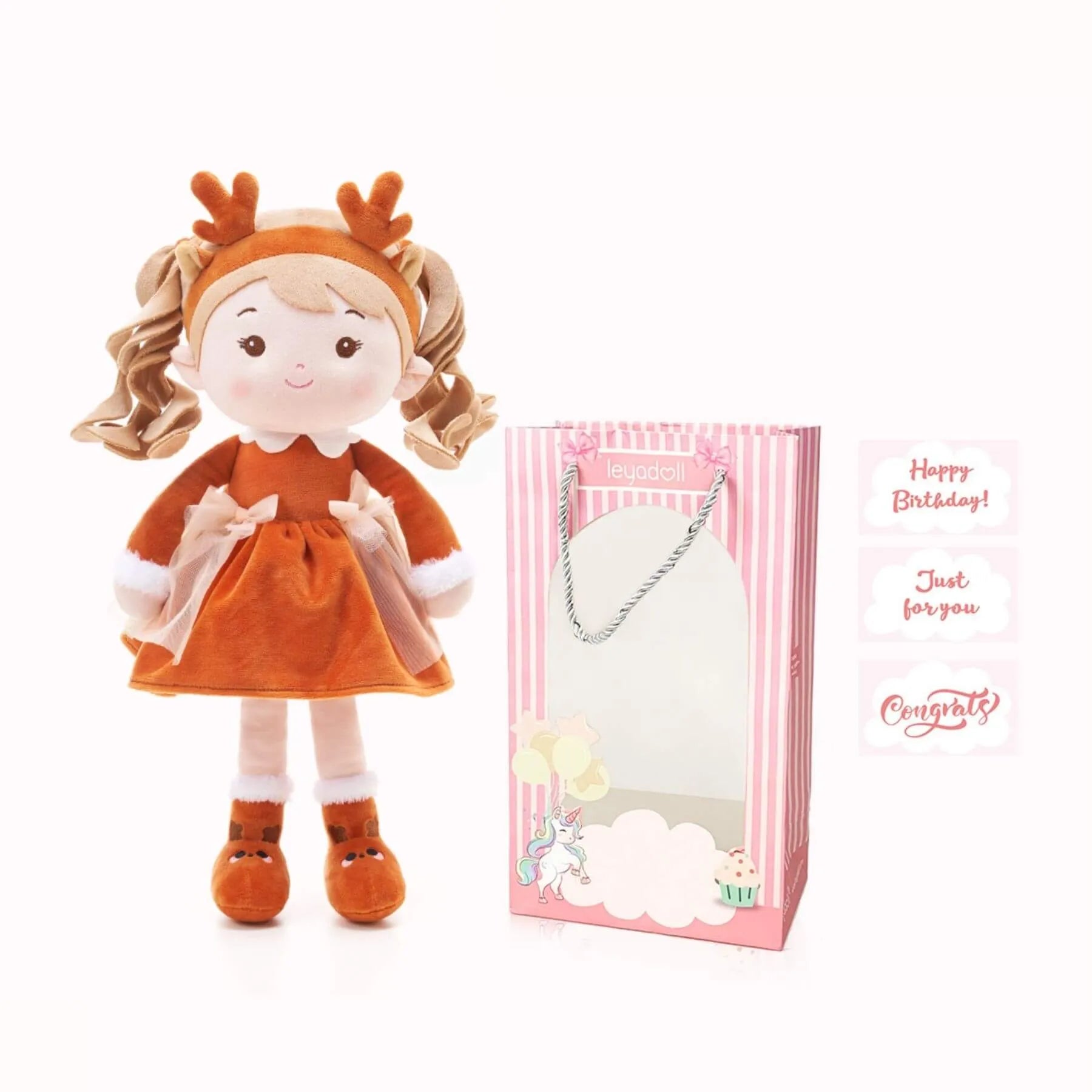 Personalized Reindeer Girl - Charming Doll Clothes Set