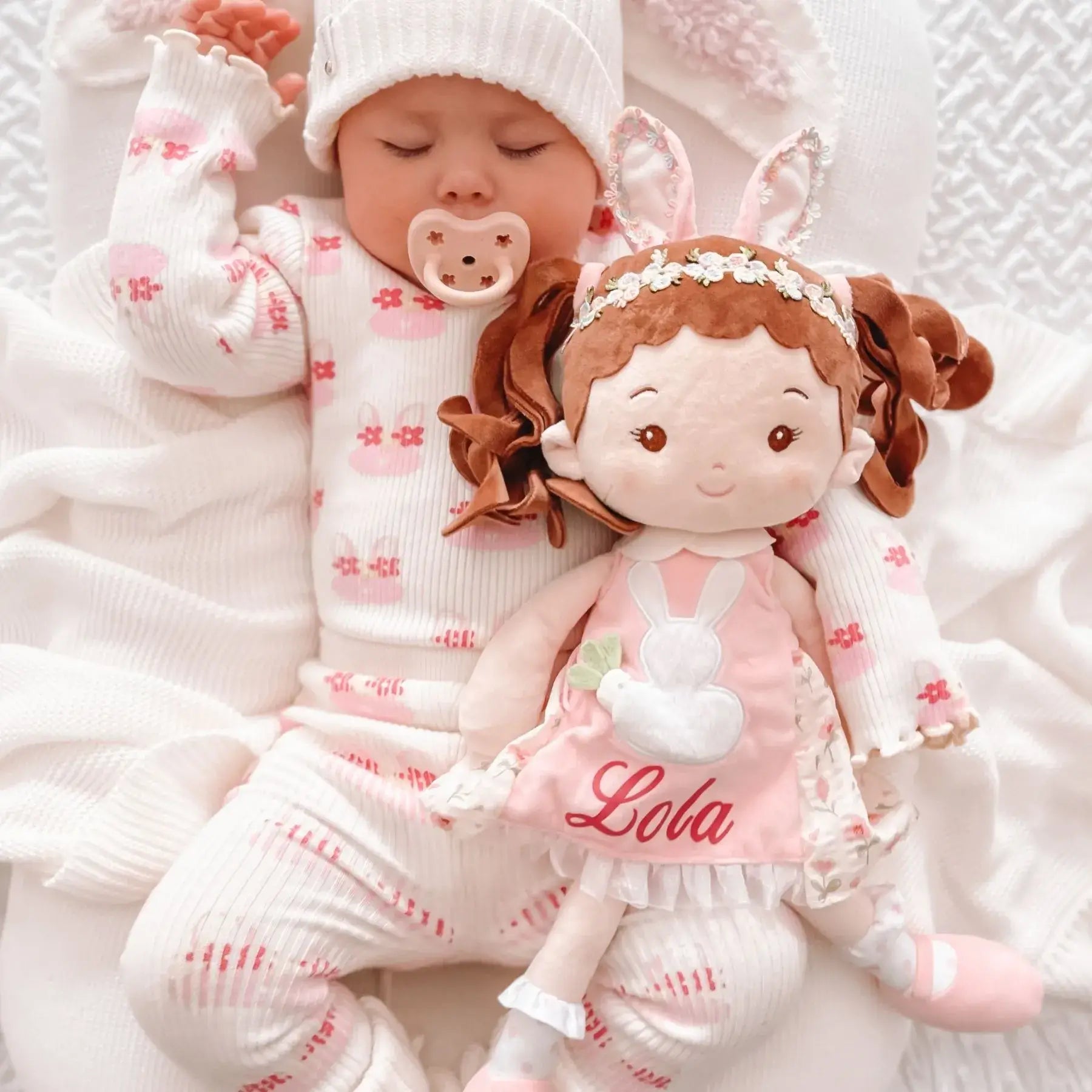 Personalized Bunny Girl - Cozy Dress Up Doll
