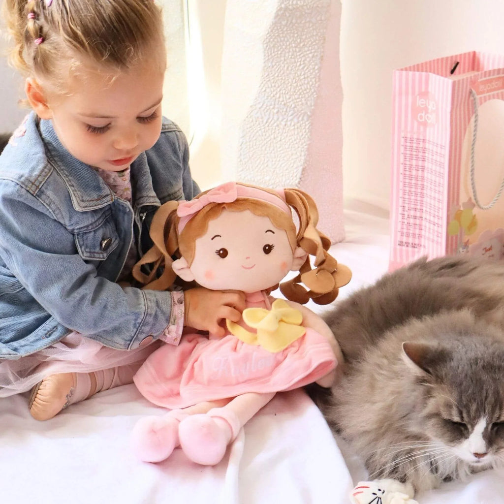 Personalized Milly Girl & Her Pet - Everyday Doll For Display