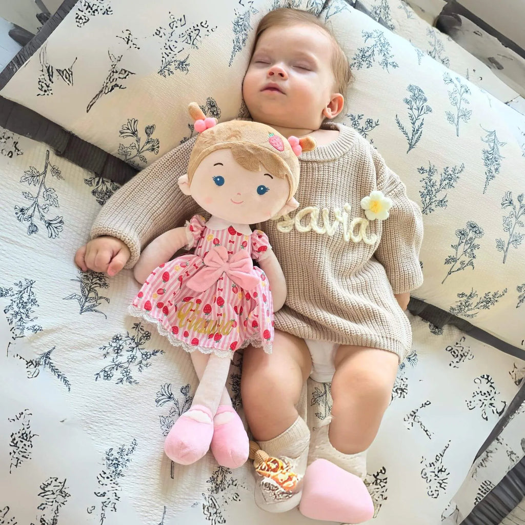 Personalized Strawberry Girl - Pink - Playroom Ready Doll For Gifting