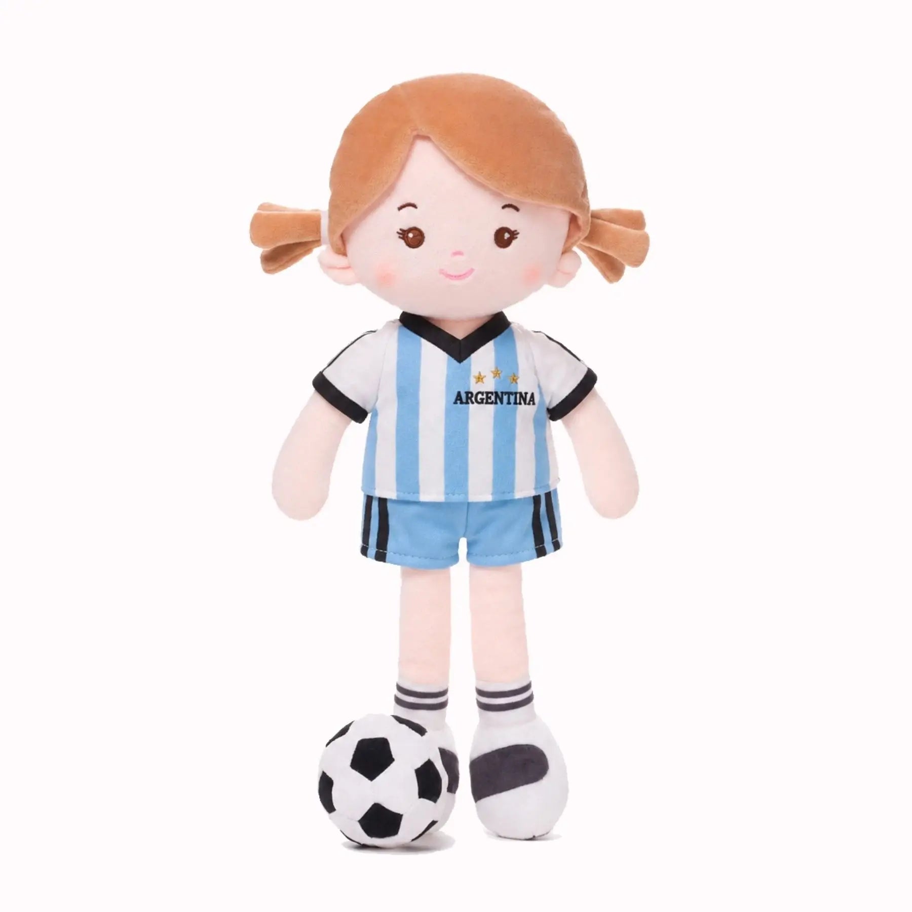 Personalized Soccer Girl - ARG (2 Skin Tones) - Classic Doll Clothes Set