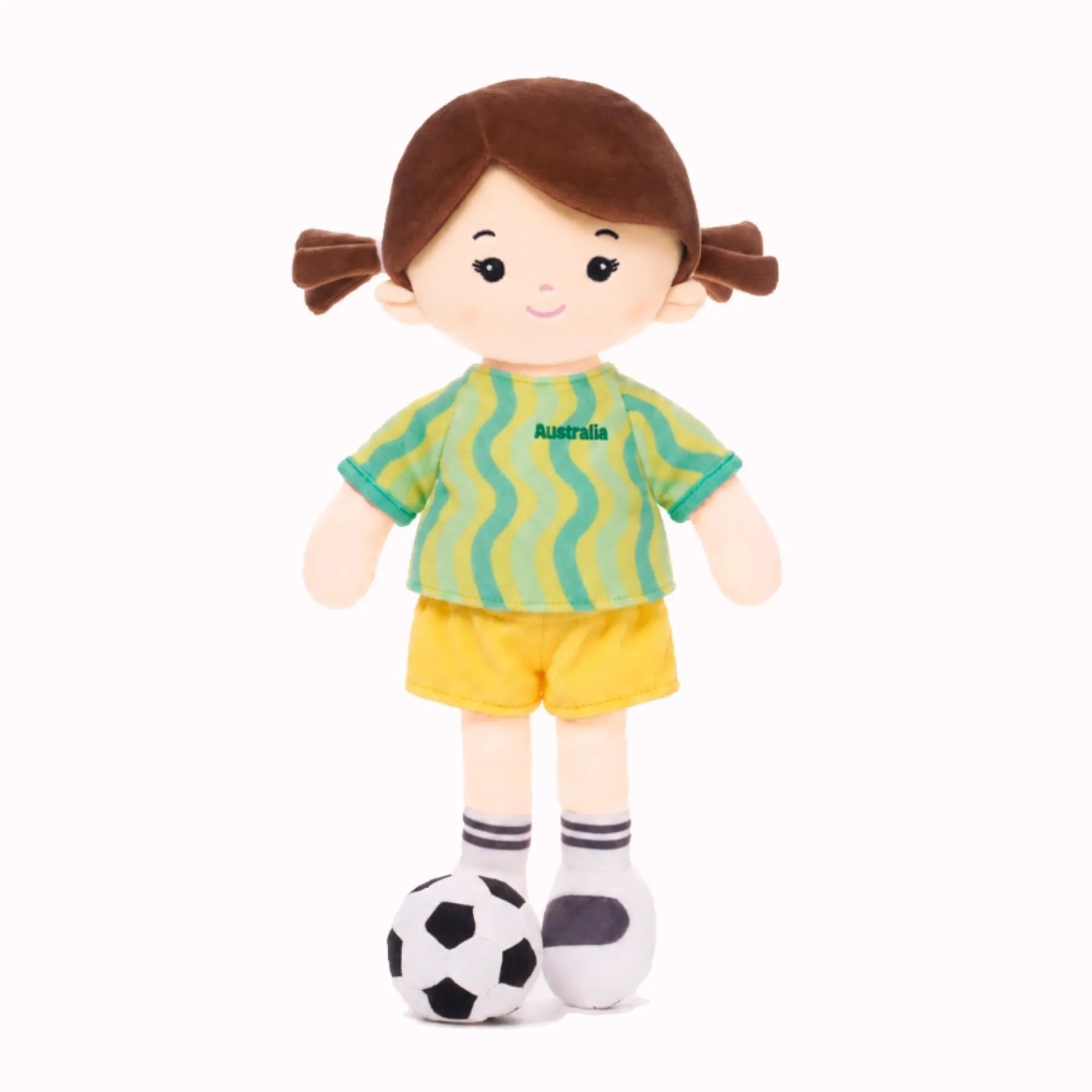 Personalized Soccer Girl - AUS (2 Skin Tones) - Cute Doll Gift Set