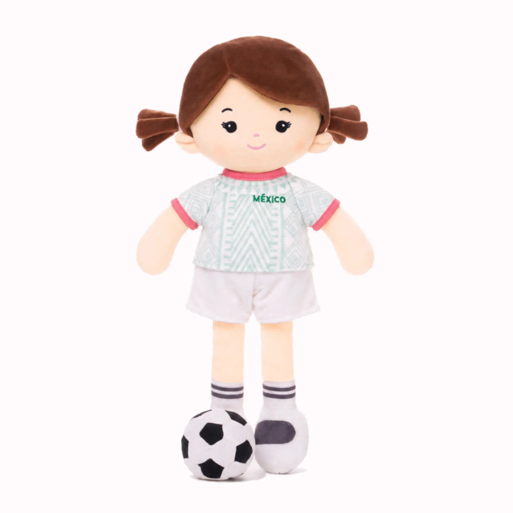 Personalized Soccer Girl - MEX (2 Skin Tones) - Cute Doll Starter Set
